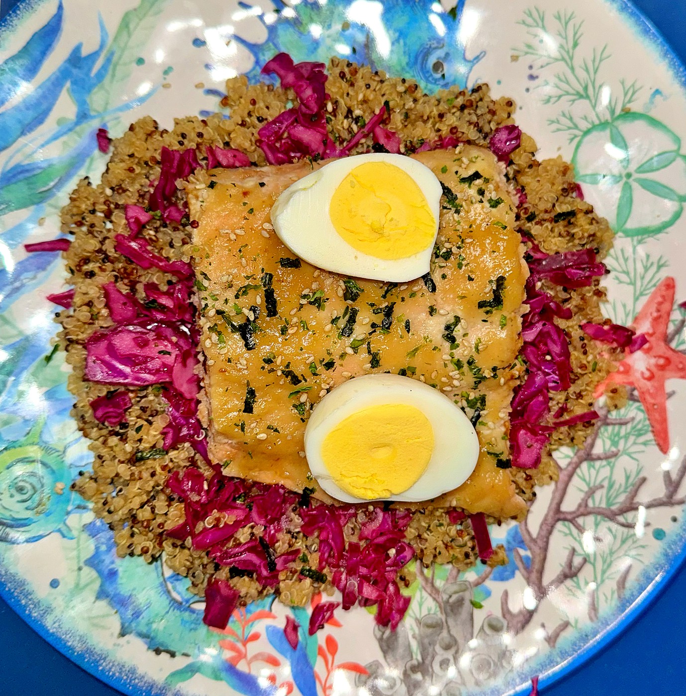 Miso-pine salmon breakfast bowl