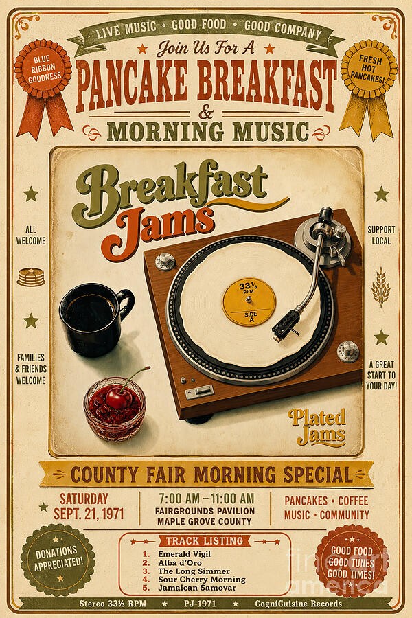 1970s County Fair Pancake Breakfast Poster