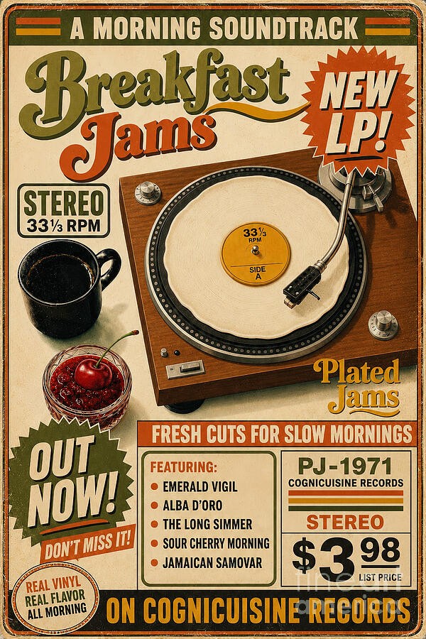 1970s Record Store Window Poster
