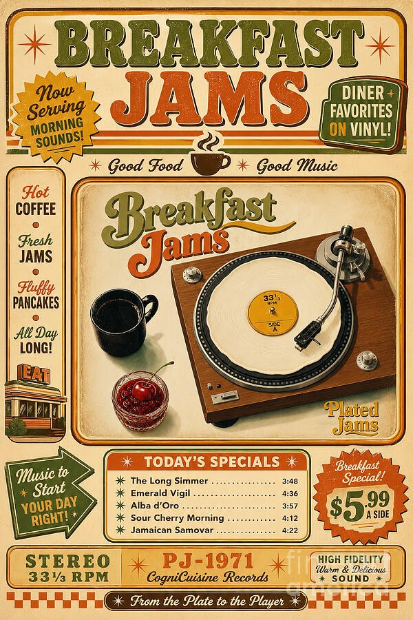 Breakfast Diner Gig Poster