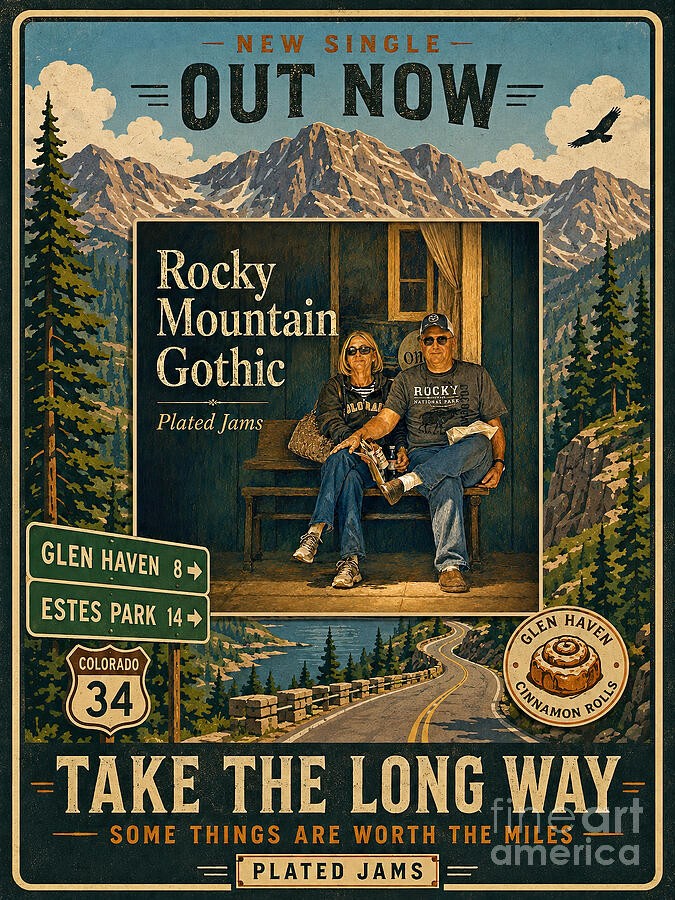 Rocky Mountain Gothic Colorado Vintage Travel Poster