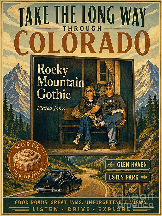 Rocky Mountain Gothic Golden Age American Railroad Travel Poster